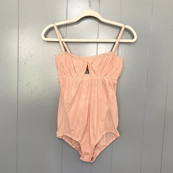 NEW Free People HAH Copper Rose Under The Wire Mesh Romantic Lingerie Bodysuit M - Picture 3 of 8